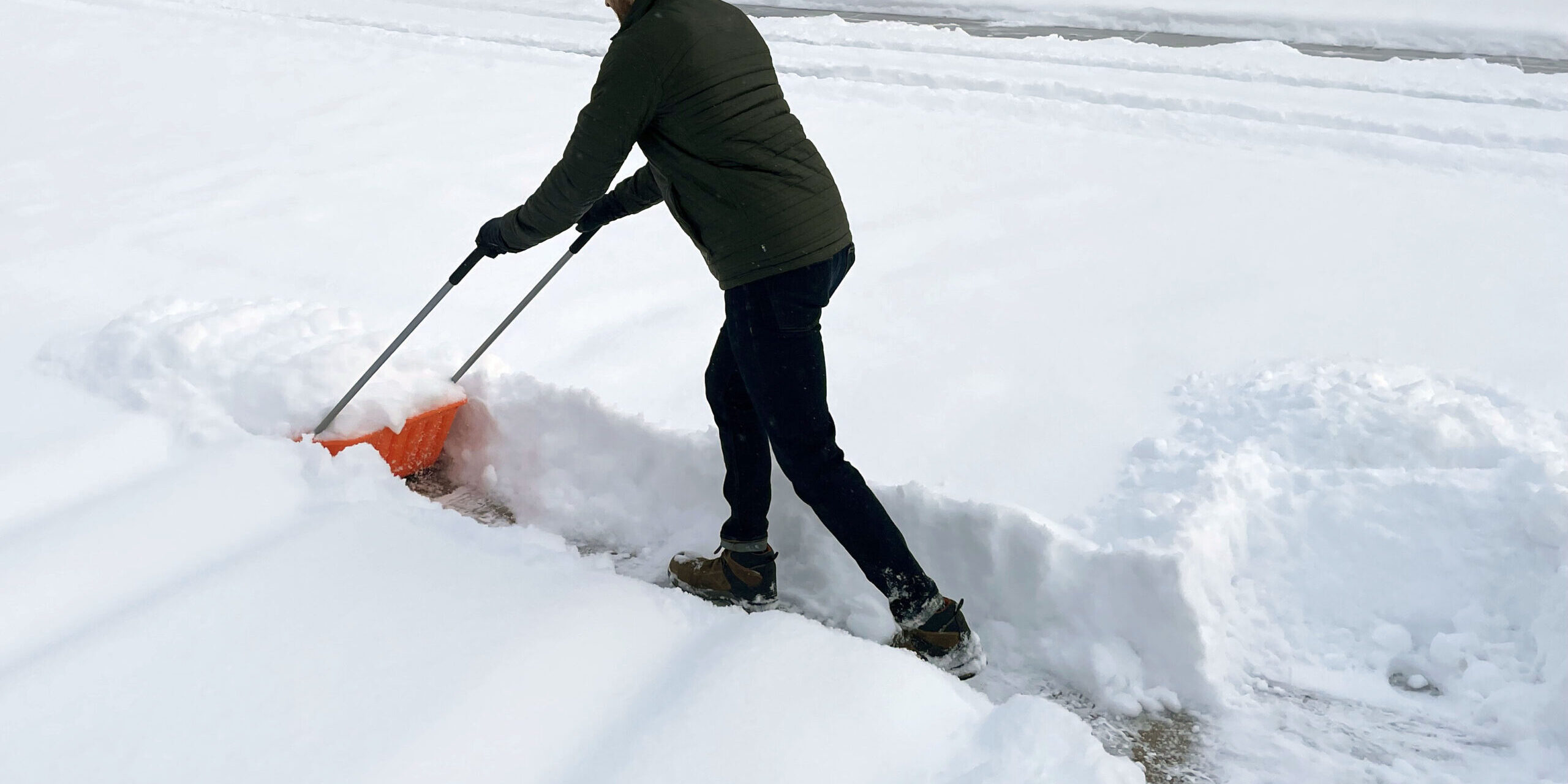 Neighbors clearing snow